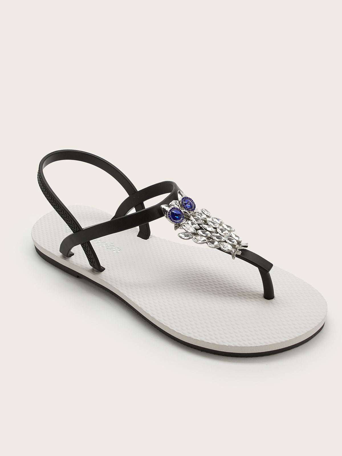 Rounded T-Strap Sandals with Owl