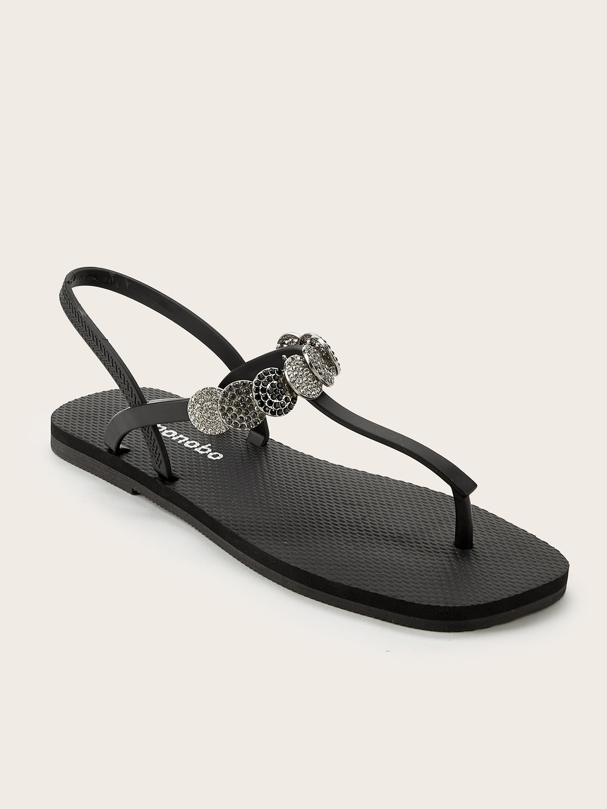 Squared T-Strap Sandals with Tricolor Round-Cake Marble Series