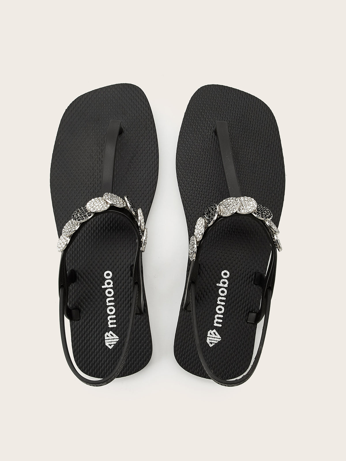 Squared T-Strap Sandals with Tricolor Round-Cake Marble Series