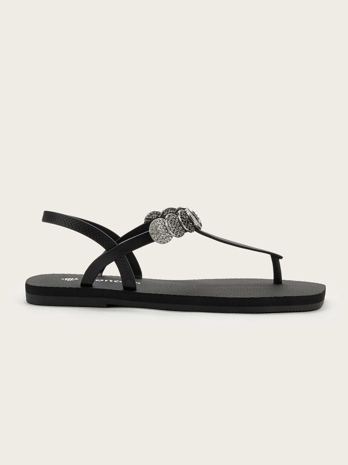 Squared T-Strap Sandals with Tricolor Round-Cake Marble Series